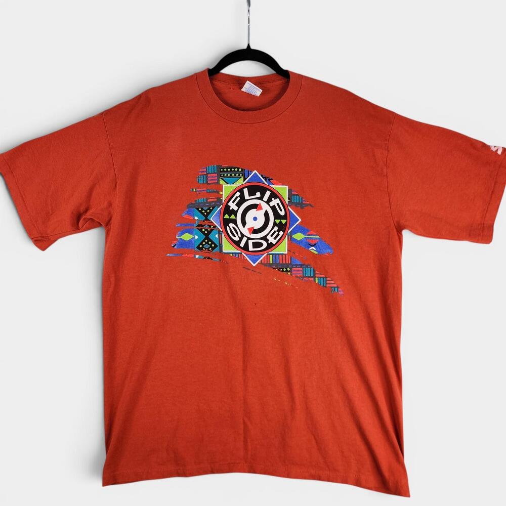 Vintage Starter Flipside Shirt Mens Large Orange 100% Cotton Made USA 90s